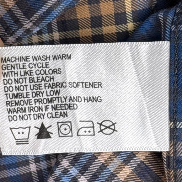 Orvis Shirt Mens Medium Blue Brown Plaid Stretch Long Sleeve Button Up Casual - Picture 5 of 12